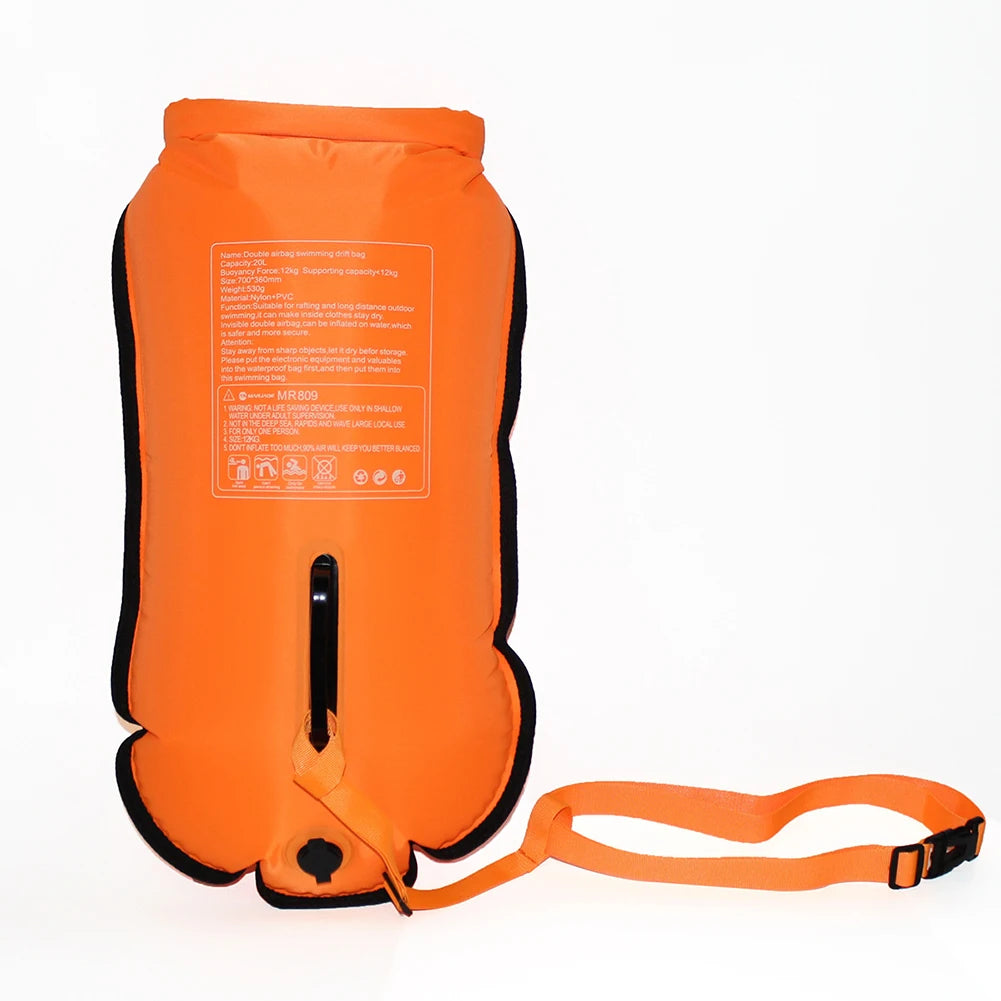 ✅ NomadFloat™ – 20L Inflatable Swimming Buoy & Dry Bag