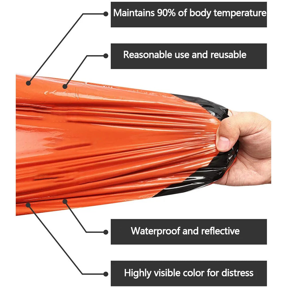 ✅ NomadTherm™ – Emergency Thermal Sleeping Bag (Waterproof & Compact)