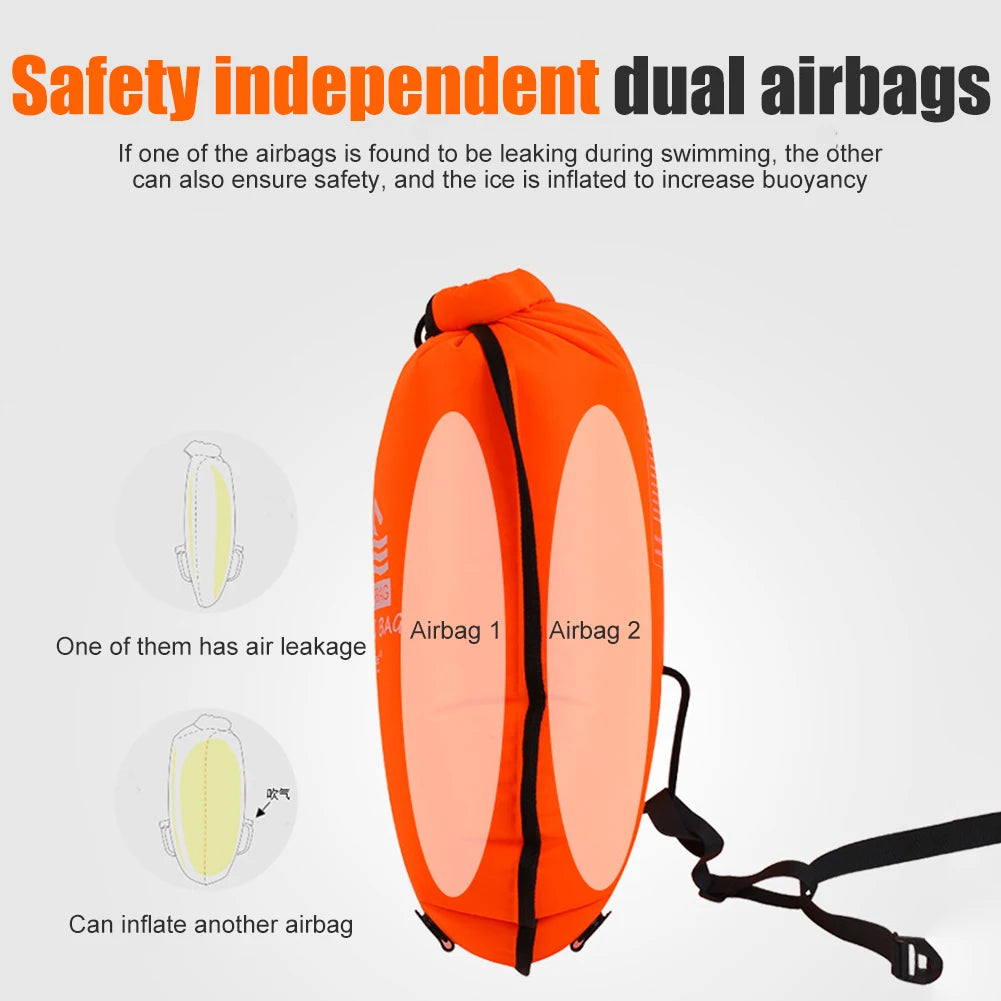 ✅ NomadFloat™ – 20L Inflatable Swimming Buoy & Dry Bag