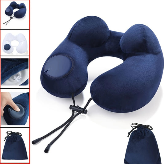 ✅ NomadRest™ – Inflatable Travel Neck Pillow (Ergonomic & Portable)