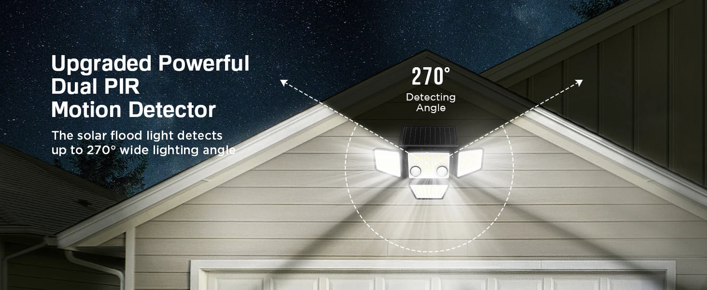 ⭐ NomadGlow 3000 – Solar Motion Sensor Security Light (188 LED) ⭐