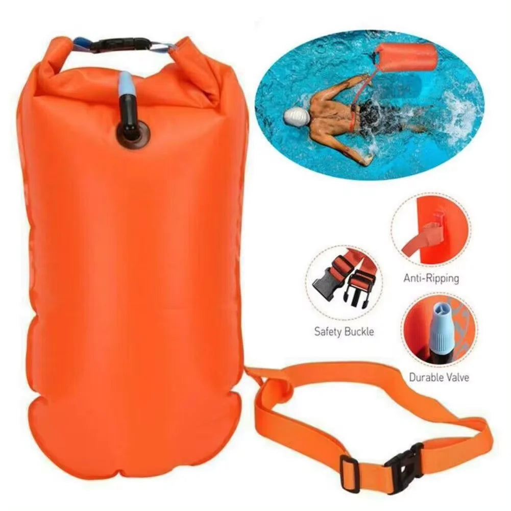 ✅ NomadFloat™ – 20L Inflatable Swimming Buoy & Dry Bag